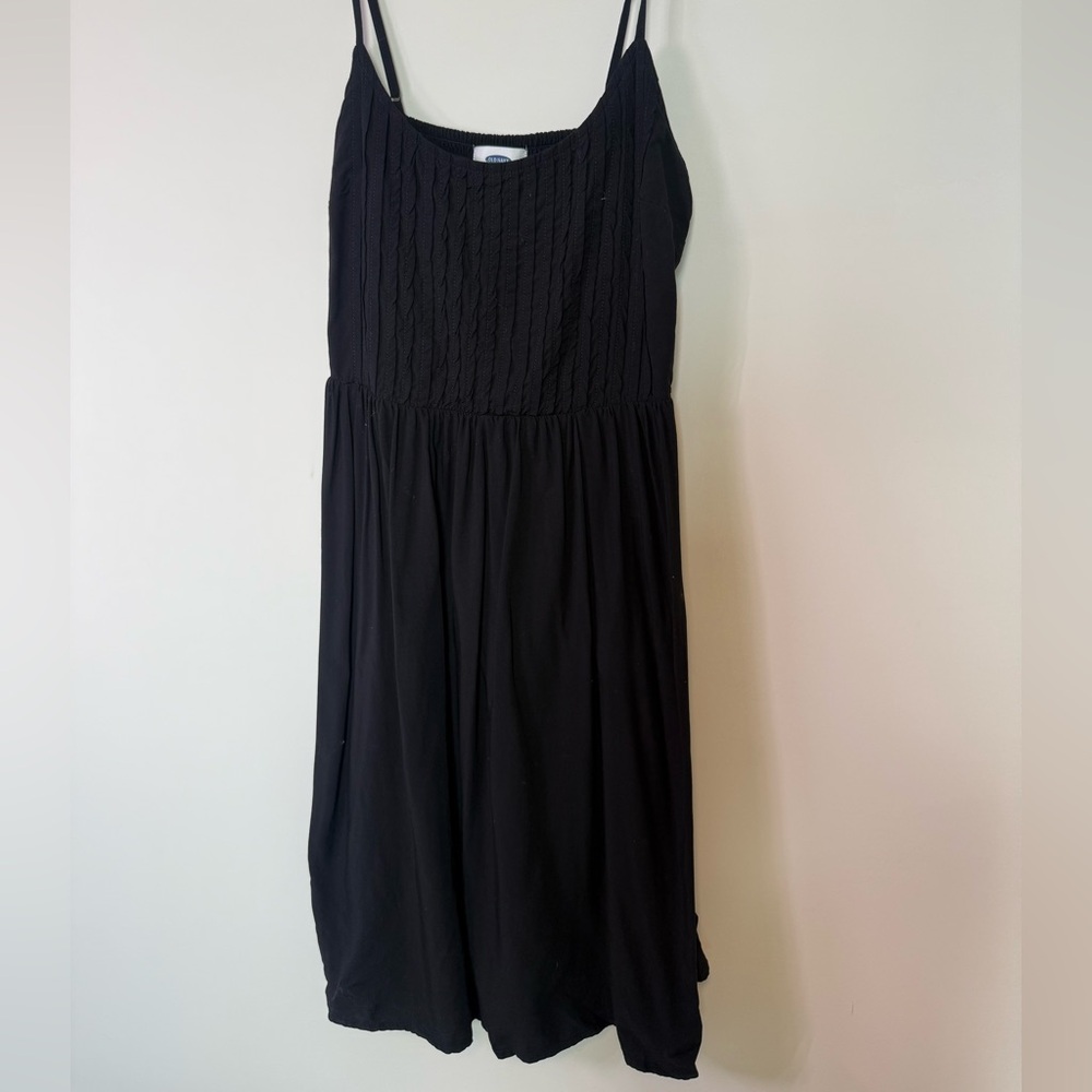 Old Navy Black Smocked Dress